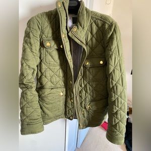 J. Crew, XXS green quilted cotton jacket